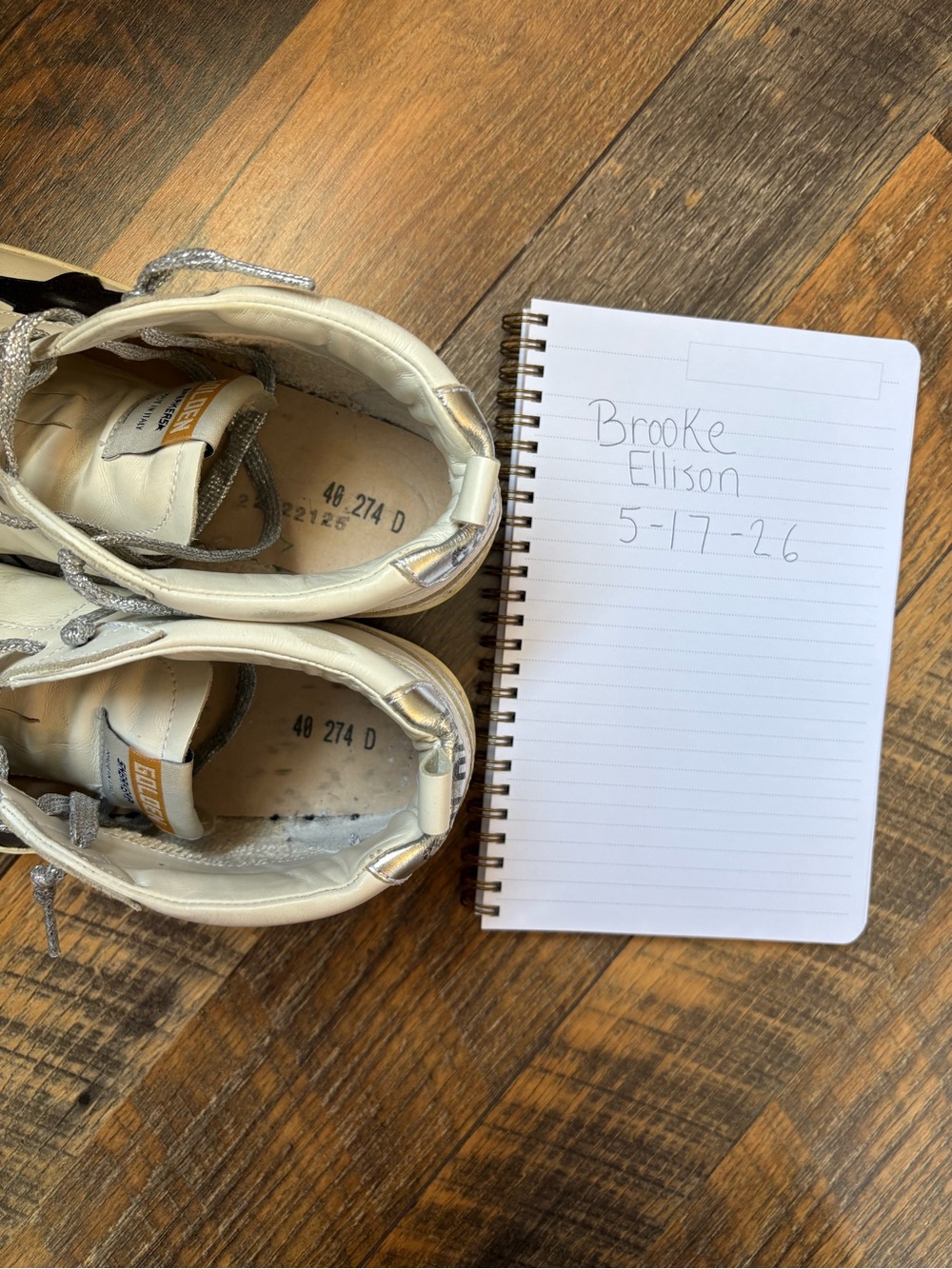 Golden Goose womens white High-Top Sneakers with Black Star - Picture 2 of 10